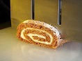 cutting rolled cake with ultrasonics